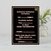 MODERNE BEWERKBARE EENVOUDIGE ZWARTE AFBEELDING TE FOLIE UITNODIGING (Staand Voorkant)