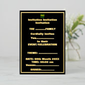 MODERNE BEWERKBARE EENVOUDIGE ZWARTE AFBEELDING TE FOLIE UITNODIGING (Staand Voorkant)