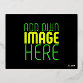 MODERNE BEWERKBARE EENVOUDIGE ZWARTE AFBEELDING TE FOLIE UITNODIGING BRIEFKAART (Achterkant)