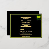 MODERNE BEWERKBARE EENVOUDIGE ZWARTE AFBEELDING TE FOLIE UITNODIGING BRIEFKAART (Voorkant / Achterkant)