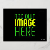 MODERNE BEWERKBARE EENVOUDIGE ZWARTE AFBEELDING TE FOLIE UITNODIGING BRIEFKAART (Achterkant)