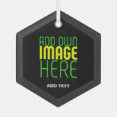 MODERNE BEWERKBARE EENVOUDIGE ZWARTE AFBEELDING TE GLAS ORNAMENT (Voorkant)