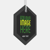 MODERNE BEWERKBARE EENVOUDIGE ZWARTE AFBEELDING TE GLAS ORNAMENT (Voorkant Rechts)