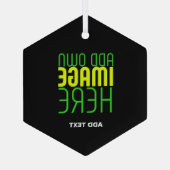 MODERNE BEWERKBARE EENVOUDIGE ZWARTE AFBEELDING TE GLAS ORNAMENT (Achterkant)