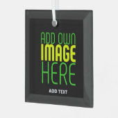 MODERNE BEWERKBARE EENVOUDIGE ZWARTE AFBEELDING TE GLAS ORNAMENT (Voorkant links)