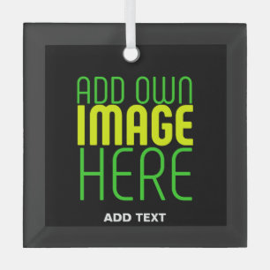 MODERNE BEWERKBARE EENVOUDIGE ZWARTE AFBEELDING TE GLAS ORNAMENT