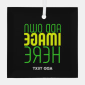 MODERNE BEWERKBARE EENVOUDIGE ZWARTE AFBEELDING TE GLAS ORNAMENT (Achterkant)