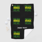 MODERNE BEWERKBARE EENVOUDIGE ZWARTE AFBEELDING TE GOLFHANDDOEK (Insitu)