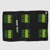 MODERNE BEWERKBARE EENVOUDIGE ZWARTE AFBEELDING TE GOLFHANDDOEK (Horizontaal)