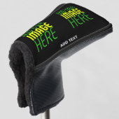 MODERNE BEWERKBARE EENVOUDIGE ZWARTE AFBEELDING TE GOLFHEADCOVER (3/4 voorkant)