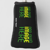 MODERNE BEWERKBARE EENVOUDIGE ZWARTE AFBEELDING TE GOLFHEADCOVER (Draai 90)