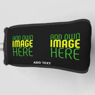 MODERNE BEWERKBARE EENVOUDIGE ZWARTE AFBEELDING TE GOLFHEADCOVER