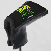 MODERNE BEWERKBARE EENVOUDIGE ZWARTE AFBEELDING TE GOLFHEADCOVER (3/4 voorkant)