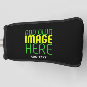 MODERNE BEWERKBARE EENVOUDIGE ZWARTE AFBEELDING TE GOLFHEADCOVER
