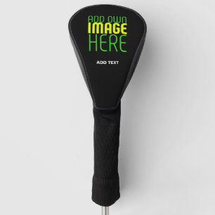 MODERNE BEWERKBARE EENVOUDIGE ZWARTE AFBEELDING TE GOLFHEADCOVER