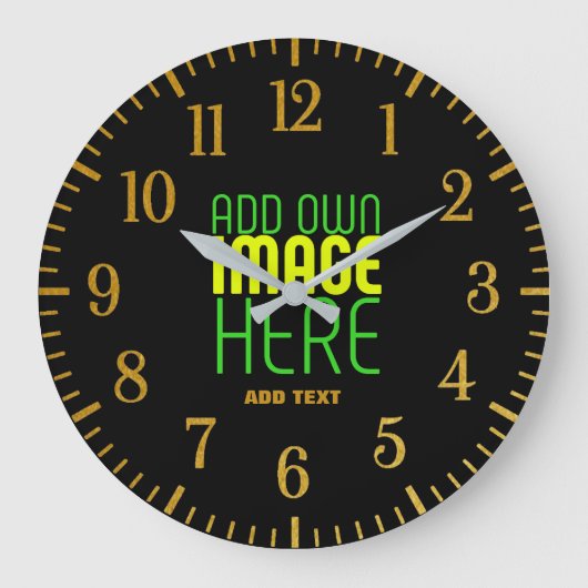 MODERNE BEWERKBARE EENVOUDIGE ZWARTE AFBEELDING TE GROTE KLOK (Voorkant)