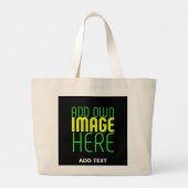 MODERNE BEWERKBARE EENVOUDIGE ZWARTE AFBEELDING TE GROTE TOTE BAG (Achterkant)
