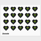 MODERNE BEWERKBARE EENVOUDIGE ZWARTE AFBEELDING TE HART STICKER (Vel)