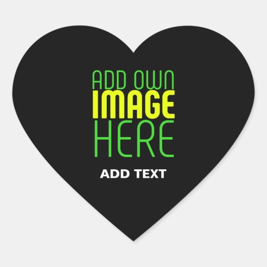 MODERNE BEWERKBARE EENVOUDIGE ZWARTE AFBEELDING TE HART STICKER (Voorkant)