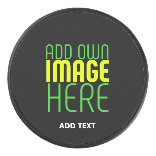 MODERNE BEWERKBARE EENVOUDIGE ZWARTE AFBEELDING TE HOCKEY PUCK (Voorkant)