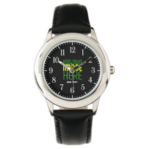 MODERNE BEWERKBARE EENVOUDIGE ZWARTE AFBEELDING TE HORLOGE