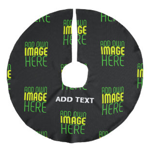 MODERNE BEWERKBARE EENVOUDIGE ZWARTE AFBEELDING TE IMITATIE LINNEN KERSTBOOM KLEED