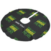 MODERNE BEWERKBARE EENVOUDIGE ZWARTE AFBEELDING TE IMITATIE LINNEN KERSTBOOM KLEED (Gekanteld)