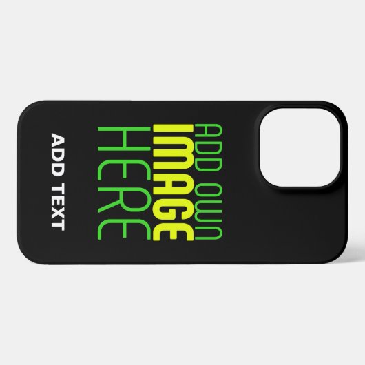 MODERNE BEWERKBARE EENVOUDIGE ZWARTE AFBEELDING TE iPhone HOESJE (Achterkant horizontaal)