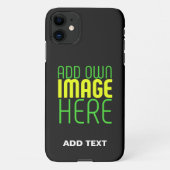 MODERNE BEWERKBARE EENVOUDIGE ZWARTE AFBEELDING TE iPhone HOESJE (Achterkant)