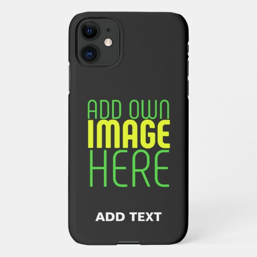 MODERNE BEWERKBARE EENVOUDIGE ZWARTE AFBEELDING TE iPhone HOESJE (Achterkant)