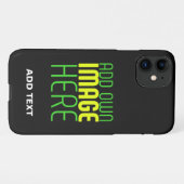 MODERNE BEWERKBARE EENVOUDIGE ZWARTE AFBEELDING TE iPhone HOESJE (Achterkant horizontaal)