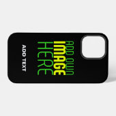 MODERNE BEWERKBARE EENVOUDIGE ZWARTE AFBEELDING TE iPhone HOESJE (Achterkant horizontaal)