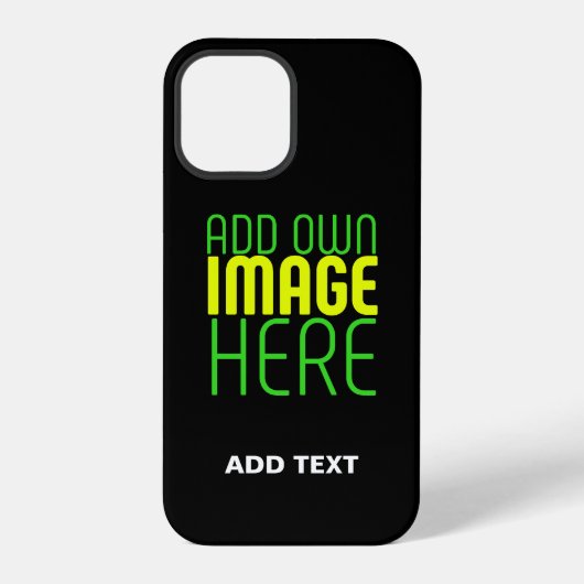 MODERNE BEWERKBARE EENVOUDIGE ZWARTE AFBEELDING TE iPhone HOESJE (Achterkant)
