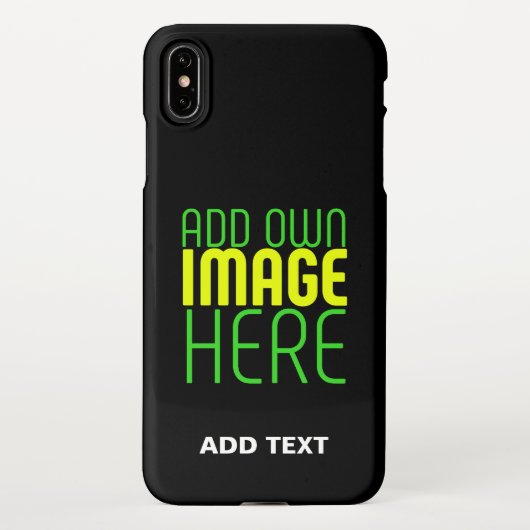 MODERNE BEWERKBARE EENVOUDIGE ZWARTE AFBEELDING TE iPhone HOESJE (Achterkant)