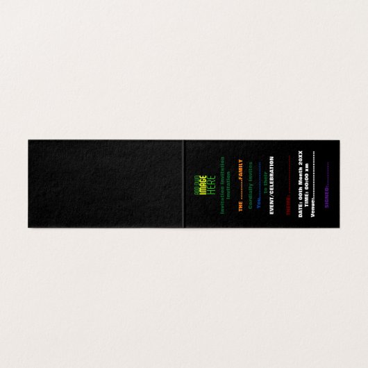 MODERNE BEWERKBARE EENVOUDIGE ZWARTE AFBEELDING TE KAART (Binnenkant ongevouwen)