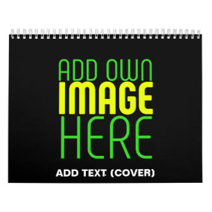 MODERNE BEWERKBARE EENVOUDIGE ZWARTE AFBEELDING TE KALENDER