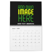 MODERNE BEWERKBARE EENVOUDIGE ZWARTE AFBEELDING TE KALENDER (Mar 2027)