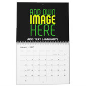 MODERNE BEWERKBARE EENVOUDIGE ZWARTE AFBEELDING TE KALENDER (Jan 2027)