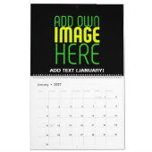 MODERNE BEWERKBARE EENVOUDIGE ZWARTE AFBEELDING TE KALENDER (Jan 2027)