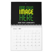 MODERNE BEWERKBARE EENVOUDIGE ZWARTE AFBEELDING TE KALENDER (Jan 2027)