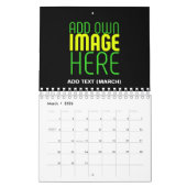 MODERNE BEWERKBARE EENVOUDIGE ZWARTE AFBEELDING TE KALENDER (Mar 2026)