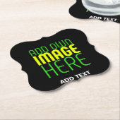 MODERNE BEWERKBARE EENVOUDIGE ZWARTE AFBEELDING TE KARTONNEN ONDERZETTERS (Gekanteld)