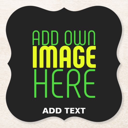 MODERNE BEWERKBARE EENVOUDIGE ZWARTE AFBEELDING TE KARTONNEN ONDERZETTERS (Voorkant)