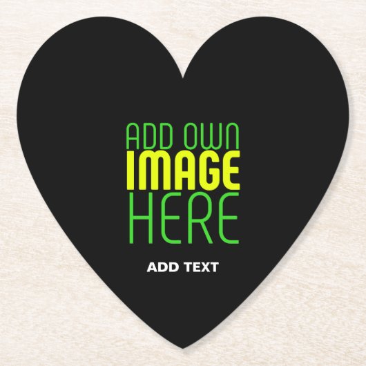 MODERNE BEWERKBARE EENVOUDIGE ZWARTE AFBEELDING TE KARTONNEN ONDERZETTERS (Voorkant)