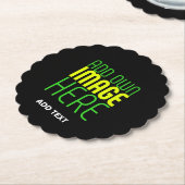 MODERNE BEWERKBARE EENVOUDIGE ZWARTE AFBEELDING TE KARTONNEN ONDERZETTERS (Gekanteld)