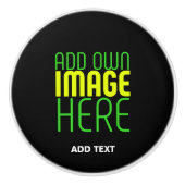 MODERNE BEWERKBARE EENVOUDIGE ZWARTE AFBEELDING TE KERAMISCHE KNOP (Voorkant)