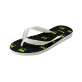 MODERNE BEWERKBARE EENVOUDIGE ZWARTE AFBEELDING TE KINDER TEENSLIPPERS (Schuin)