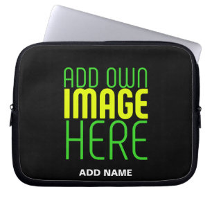 MODERNE BEWERKBARE EENVOUDIGE ZWARTE AFBEELDING TE LAPTOP SLEEVE