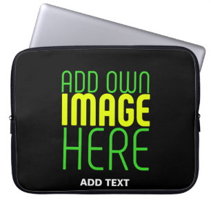MODERNE BEWERKBARE EENVOUDIGE ZWARTE AFBEELDING TE LAPTOP SLEEVE