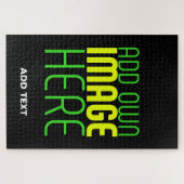 MODERNE BEWERKBARE EENVOUDIGE ZWARTE AFBEELDING TE LEGPUZZEL (Horizontaal)